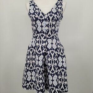 GAP Ikat Print Linen Fit & Flare Dress